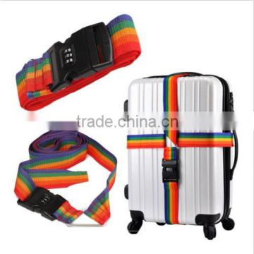 4M Long Luggage Suitcase Cross Strap Belt With Secure Coded Lock Rainbow