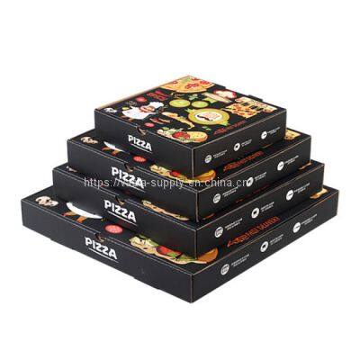 Wholesale pizza boxes black custom design hot sale delivery pizza box bakery box pizza delivery boxes takeaway cardboard pizza boxes