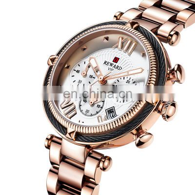 REWARD RD63084L Hot Brand Luxury Women Watches Fashion Stainless Steel Band Quartz Sport Watch Luminous Ladies Wrist Watch