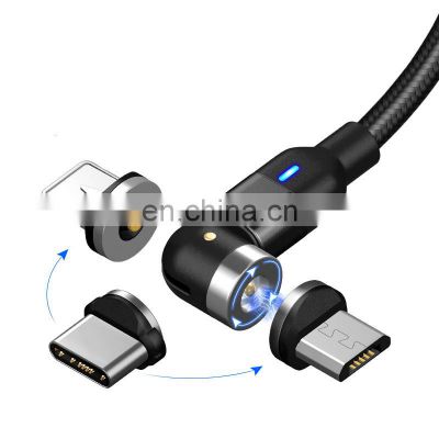 Wholesale 3 in 1 Magnetic Charging USB Cable Charger  540 Degree Rotation data cable For Iphon/Micro USB Type C