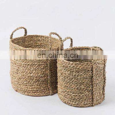 Handcrafted multifunctional seagrass basket Storage Baskets Decor Planter Pot Laundry Wholesale