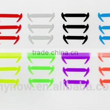 Stretchy sans rincage colorful silicone shoelace non-toxic silica gel for shoes