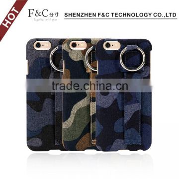 2016 new arrival textile camouflage pattern back cover for iphone 6 case design with standing belt