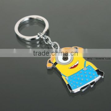 Good sales people cute little yellow man key chain and custom key chain