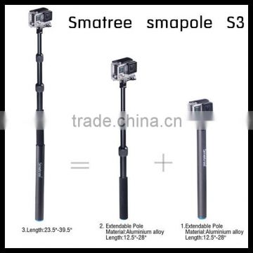 Smatree go pro accessorie Degree Adjustable extendable selfie monopod for Go pro 4