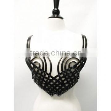 Leather Black Woven Bustier High Quality AP-4602