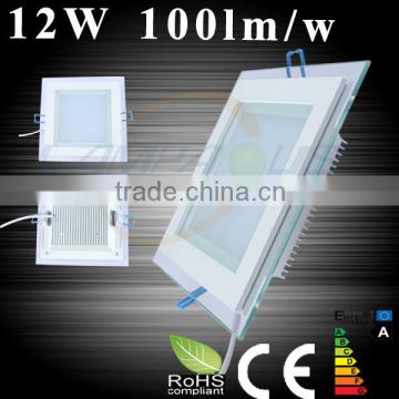 best selling products 2014 12 watt cool white aluminum+glass led panel light ceiling lighting square
