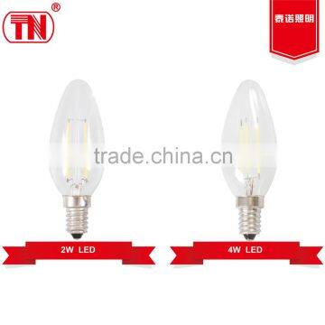 New type 200lm 300lm c35 led bulb 2w 3w filament led