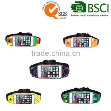 4.7 and 5.5 inch new style waterproof running belt waist bag for mobile phone