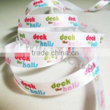 100% Polyester Single Face Printed Satin Label Fabric