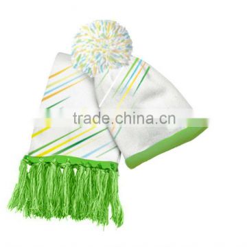 100% acrylic knitted hat and scarf with jacquard