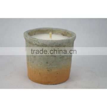white unscented cement candle 130D x115H