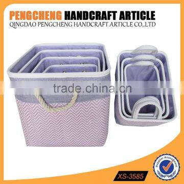 High quality polyester material set of seven large laundry basket