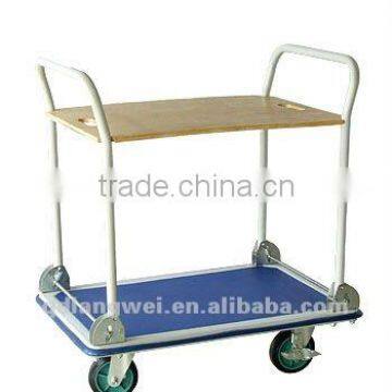 Heavy duty industry two shelves flatform hand truck