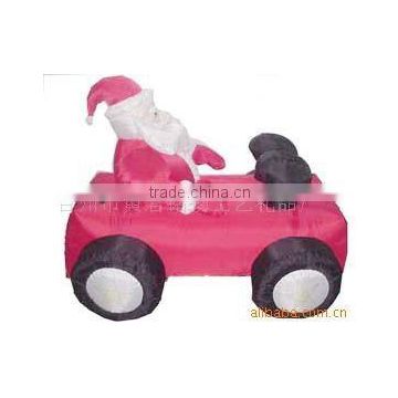 Inflatable car with santa claus