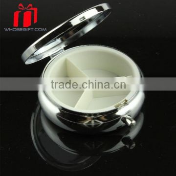 Customized Round 3 Compartments Stainless Steel Pill Box