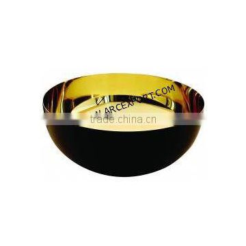 gold plated & black shiny metal bowl