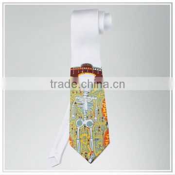 Customize good quality individual design fashion digital printed silk tie