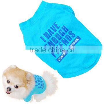 blue Pet Puppy Summer Shirt Pet Clothes T Shirt with printing