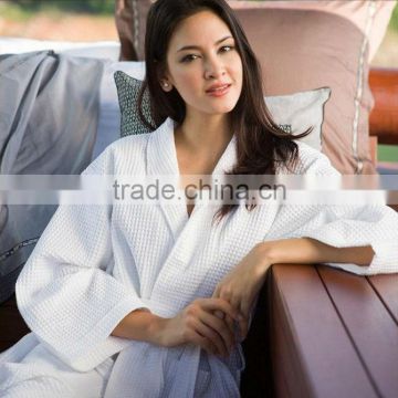 Sexy women waffle 80%polyester 20%polyamide bathrobe
