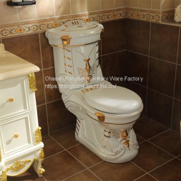 Popular golden ceramic American luxury toilet