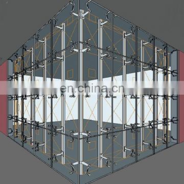 10mm 12mm thick tempered glass with holes for spider curtain wall