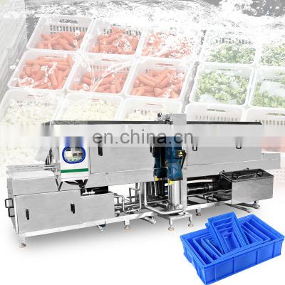 Industrial Diary Vegetable Fruit Crate Washing Machine Fish Meat Basket Washer