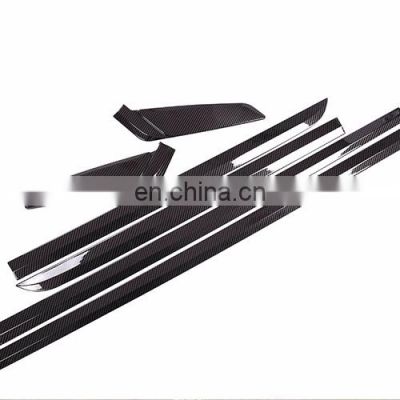 6pcs Carbon fiber For BMW 5 Series F30 2017 2018 Car-styling ABS Chrome Side Door Decoration Strips Trims