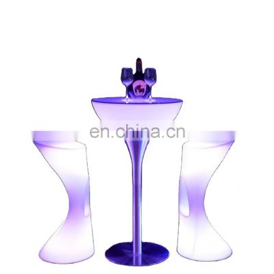 nightclub table and stools /PE Light Up Led Chair for Restaurant Pub Nightclub Used, Glowing Bar Table and Stools