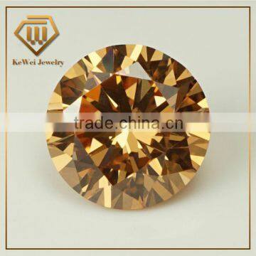 China Supplier Big Size Champagne Color Round Briilliant cut 10.0mm AAAA grade Loose Gems