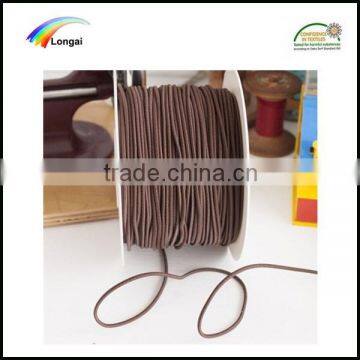 Free samples Coffee colour polyester braided elastic rope cord 3mm