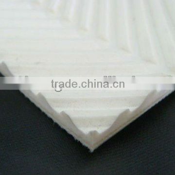 Milk White 5.5mm Thickness Herring Bone PVC conveyer belt for FOOD industrial transportation