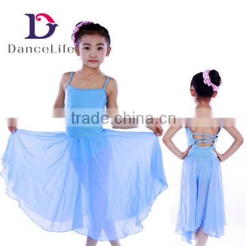 C2151New child ballet chiffon dress/stripes back camisole ballet leotard with skirt
