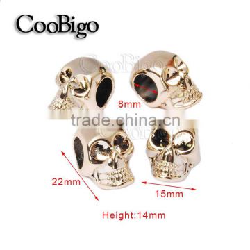 Skull Plastic Light-Gold For Paracord Bracelet Punk DIY/wholesale #GP015-22G