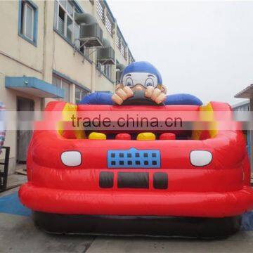 Fun red cars cheap inflatable obstacle course for sale