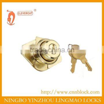 Security golden zinc alloy hidden drawer lock furniture lock