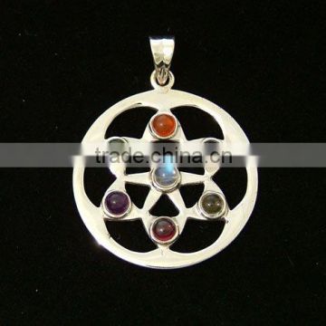 Sterling Silver Chakra Pendant Semiprecious Pendant online jewellery shopping