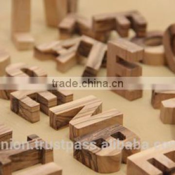 Olive Wood Decorative Carved Letters