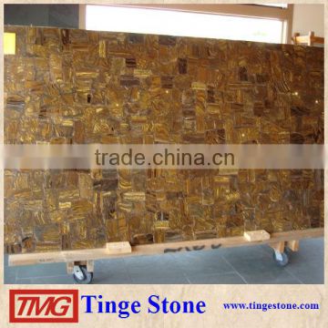 Polished Hot Luxury Tiger Eyes Yellow Agate Slab For Countertop