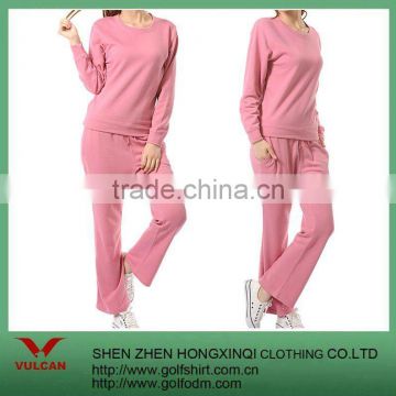 100%Polyester Pink women sport suit