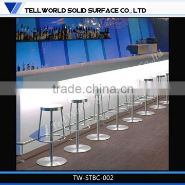 Excellent white high gloss indoor bar designs solid surface acrylic