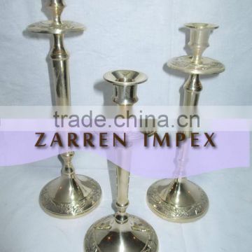 Brass Candle Holder set of 3 polished