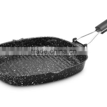Grill pan with marble coating new premium cookware pressure