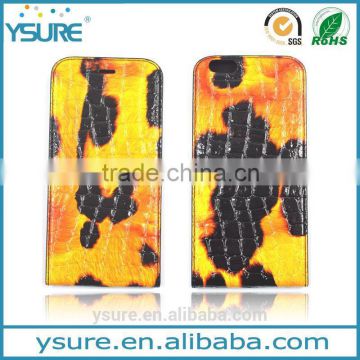 Yellow Crocodile Pattern Top Grade Flip Wallet Leather Phone Case For Sony Xperia Z4 With Plaid Pattern Lining