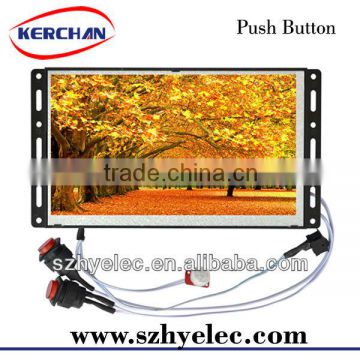 button activated 7 Inch lcd display retail store with open frame