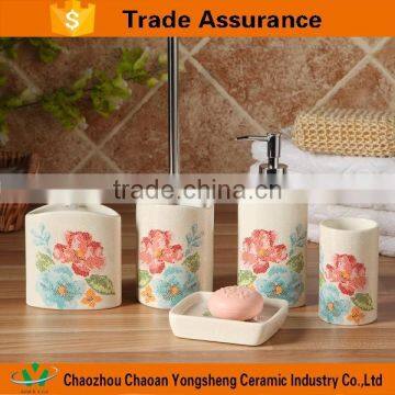 Fantastic made elegant flower ceramic bath accessory