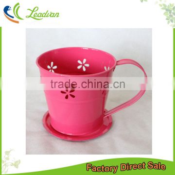 wholesale coffee tea cup shaped flower pot with saucer