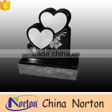 Factory price black granite heart shaped headstonest tombstone NTGT-007L