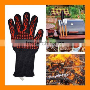 932F Heat Proof Cut Resistant Silicone Hot Surface Handler BBQ Baking Gloves