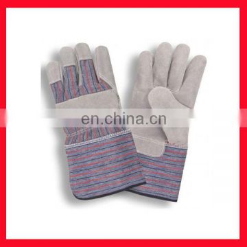 double palm leather work glove/cow split leather work gloves